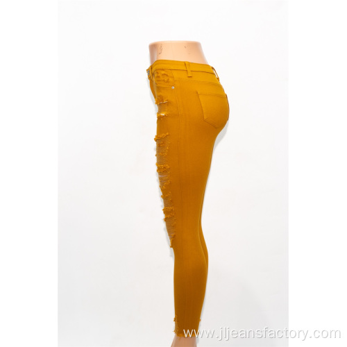 Custom Orange Jeans Fashion Personality